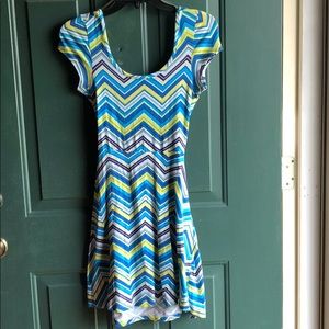Multicolored backless dress